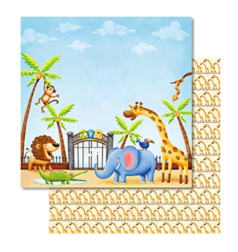 ursus-703000185-premium-glitter-scrapbook-paper-zoo-30-5-x-30-5-cm-5-blatt-desig image 4