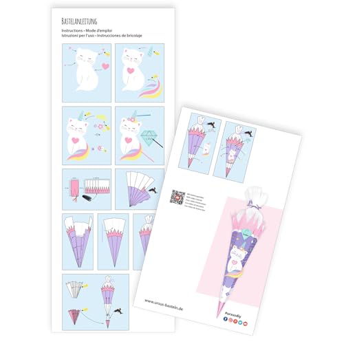 ursus-schult-ten-bastelset-kittycorn-68-cm-6-eckig-3d-colorwellpappe image 8
