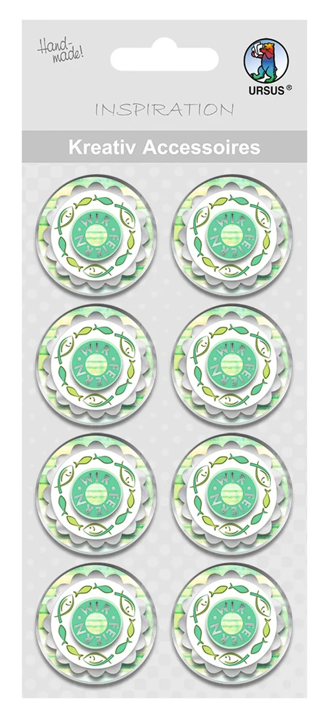 ursus-kreativ-accessoires-green-spirit-wir-feiern-sticker-8-st-ck-selbstklebend image 1