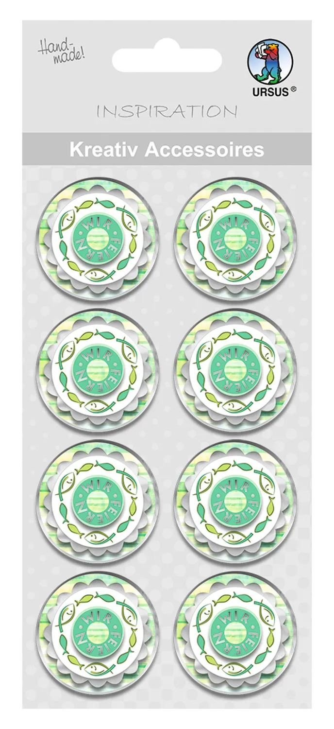 ursus-kreativ-accessoires-green-spirit-wir-feiern-sticker-8-st-ck-selbstklebend image 1