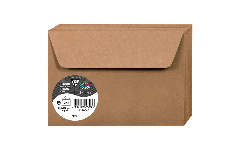 clairefontaine-pollen-29006c-umschl-ge-11-4-x-16-2-cm-120g-kraftbraun-20-st-ck image 1