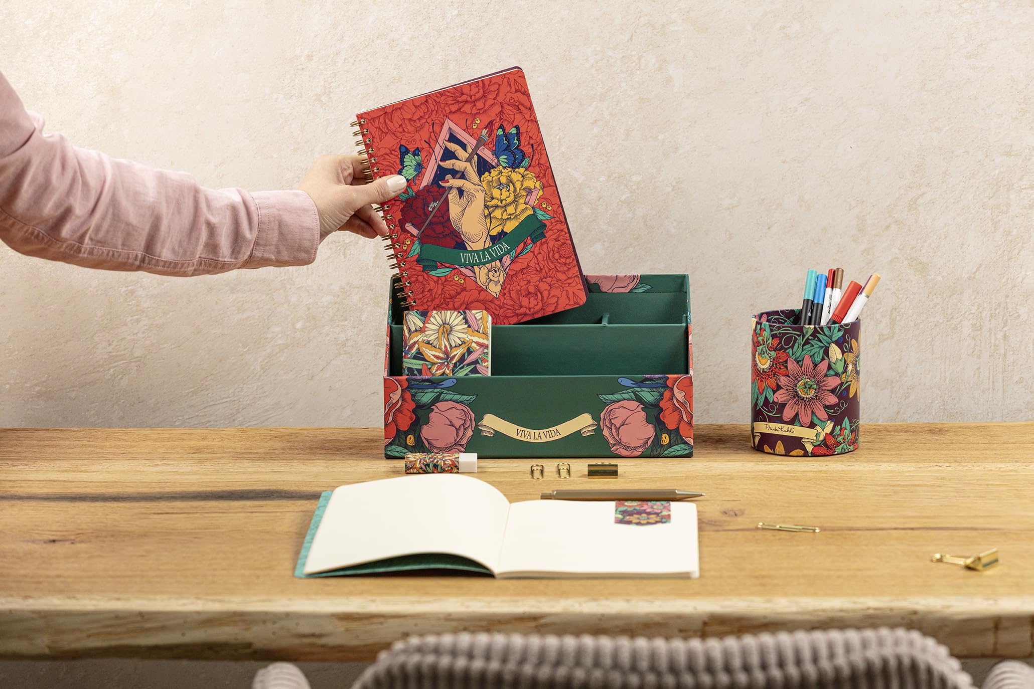 clairefontaine-frida-kahlo-briefablage-116227c-25-x-10-x-14-cm-blumen-design image 5