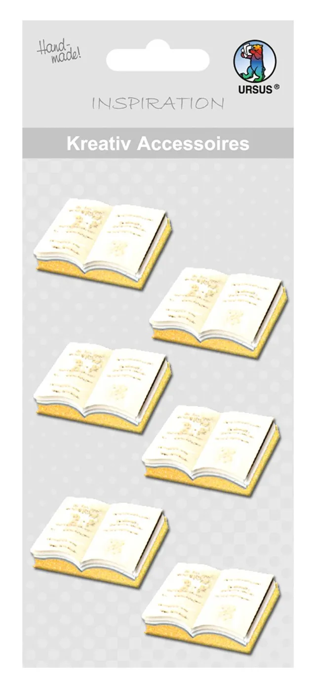 ursus-kreativ-accessoires-buch-gold-selbstklebende-sticker-6-st-ck image 1