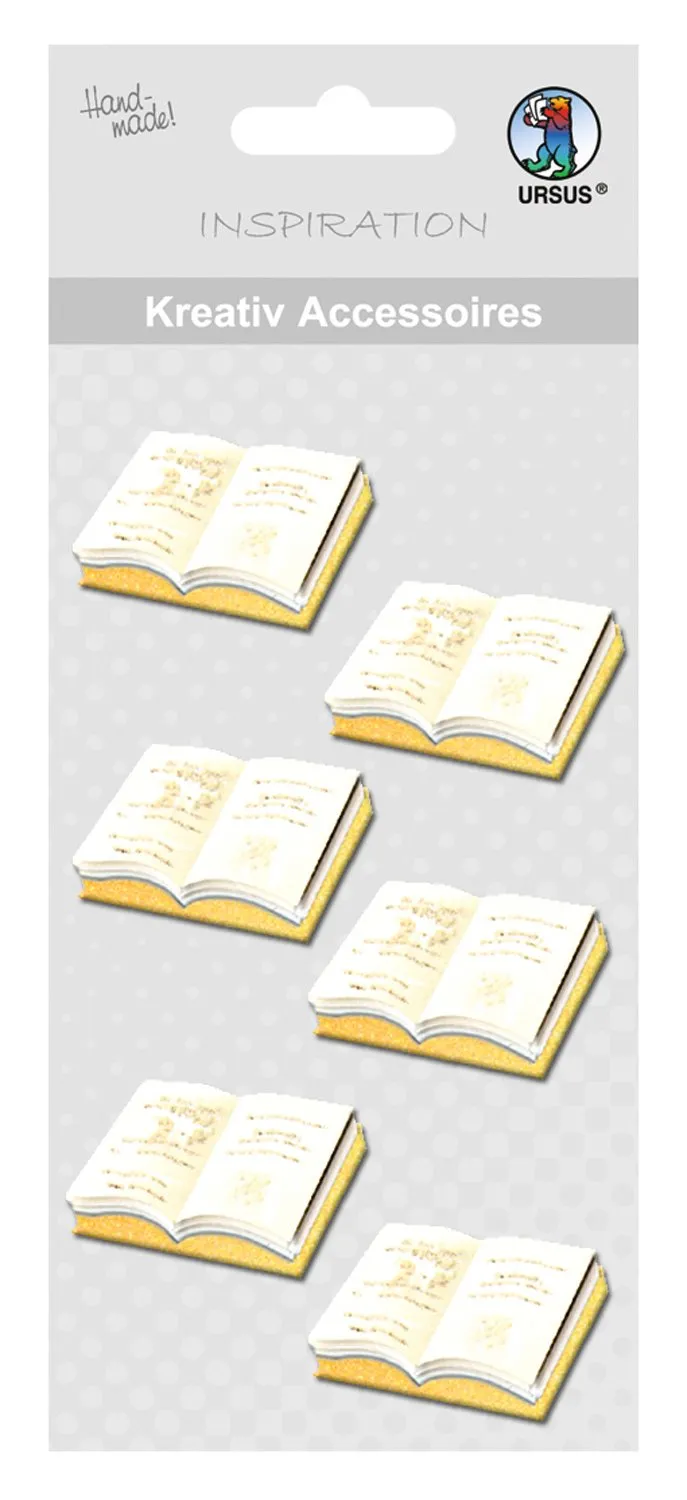 ursus-kreativ-accessoires-buch-gold-selbstklebende-sticker-6-st-ck image 1