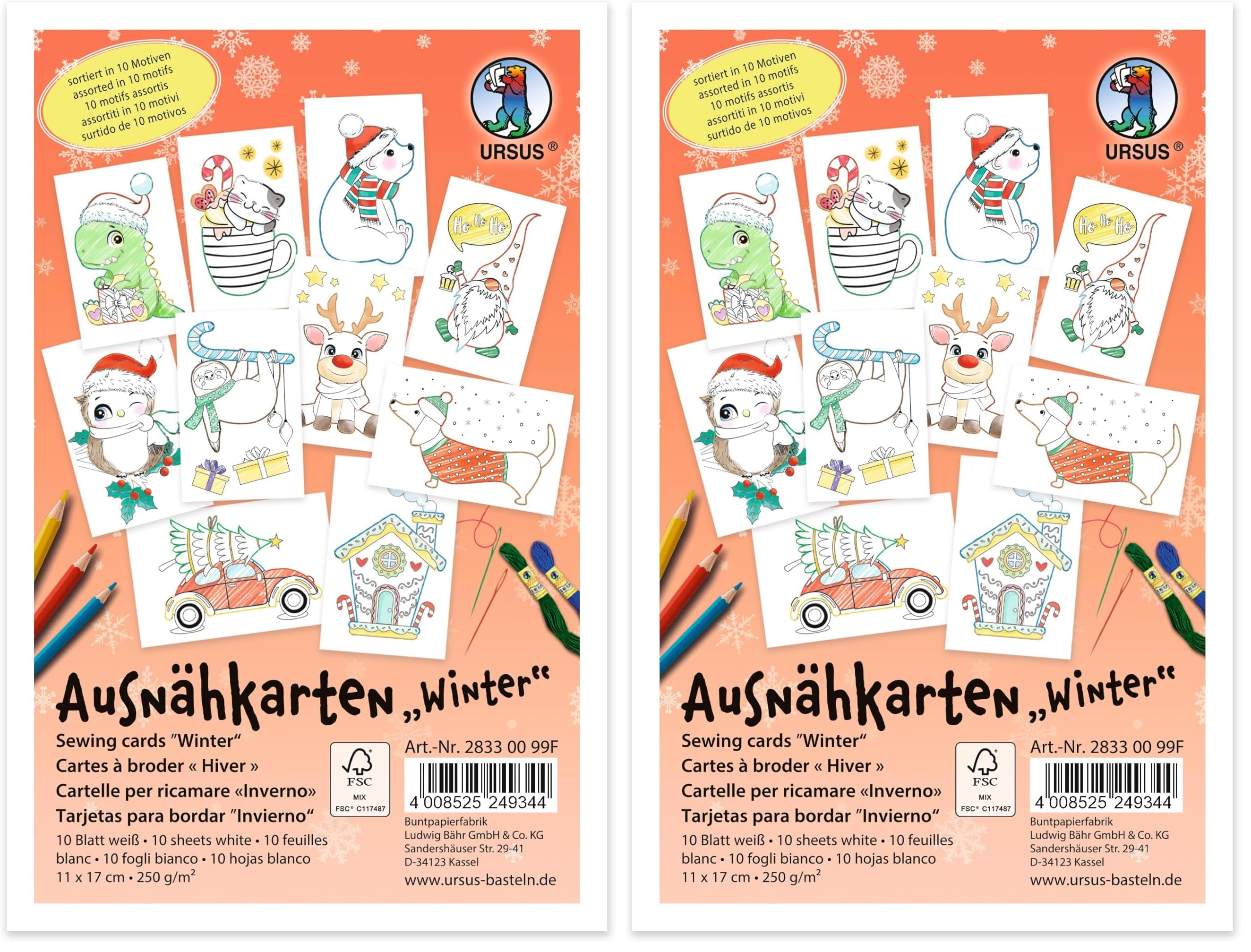 ursus-ausn-hkarten-winter-f-r-kinder-10-karten-11-x-17-cm-250-g-m image 8