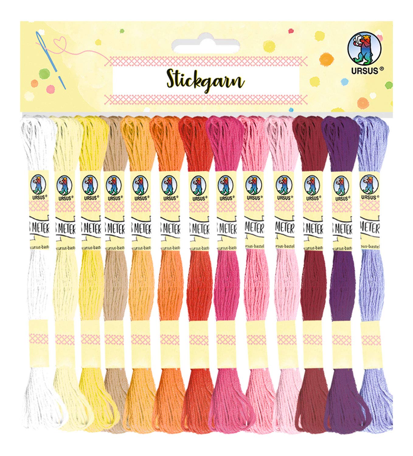 ursus-stickgarn-baumwolle-52-docken-8-m-in-26-farben-zum-sticken-und-basteln image 1