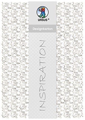 ursus-designkarton-200-g-qm-din-a4-fische-wei-silber-5-blatt image 2