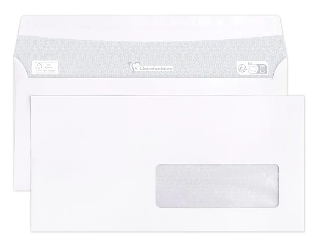clairefontaine-umschl-ge-dl-110x220-mm-mit-fenster-wei-500-st-ck image 1