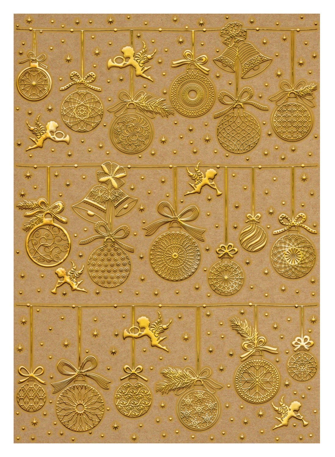 ursus-62254601f-designkarton-weihnachten-weihnachtskugeln-gold-din-a4-5-blatt-25 image 2