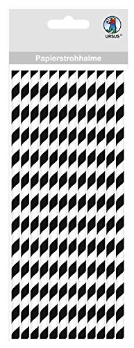 ursus-56770010-papierstrohhalme-streifen-schwarz-gr-e-l-19-5-cm-12-st-ck image 2