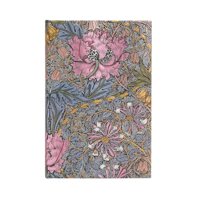 paperblanks-morris-pink-honeysuckle-mini-notizbuch-liniert-hardcover-mit-elastik image 1
