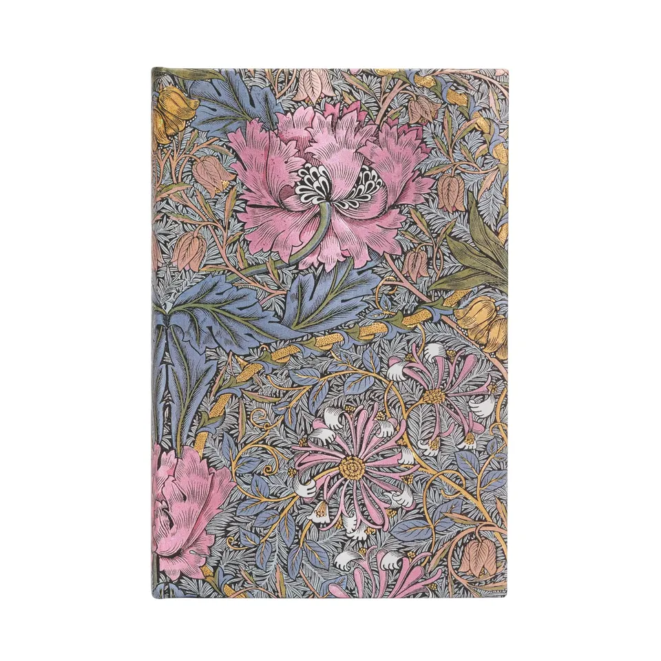 paperblanks-morris-pink-honeysuckle-mini-notizbuch-liniert-hardcover-mit-elastik image 1