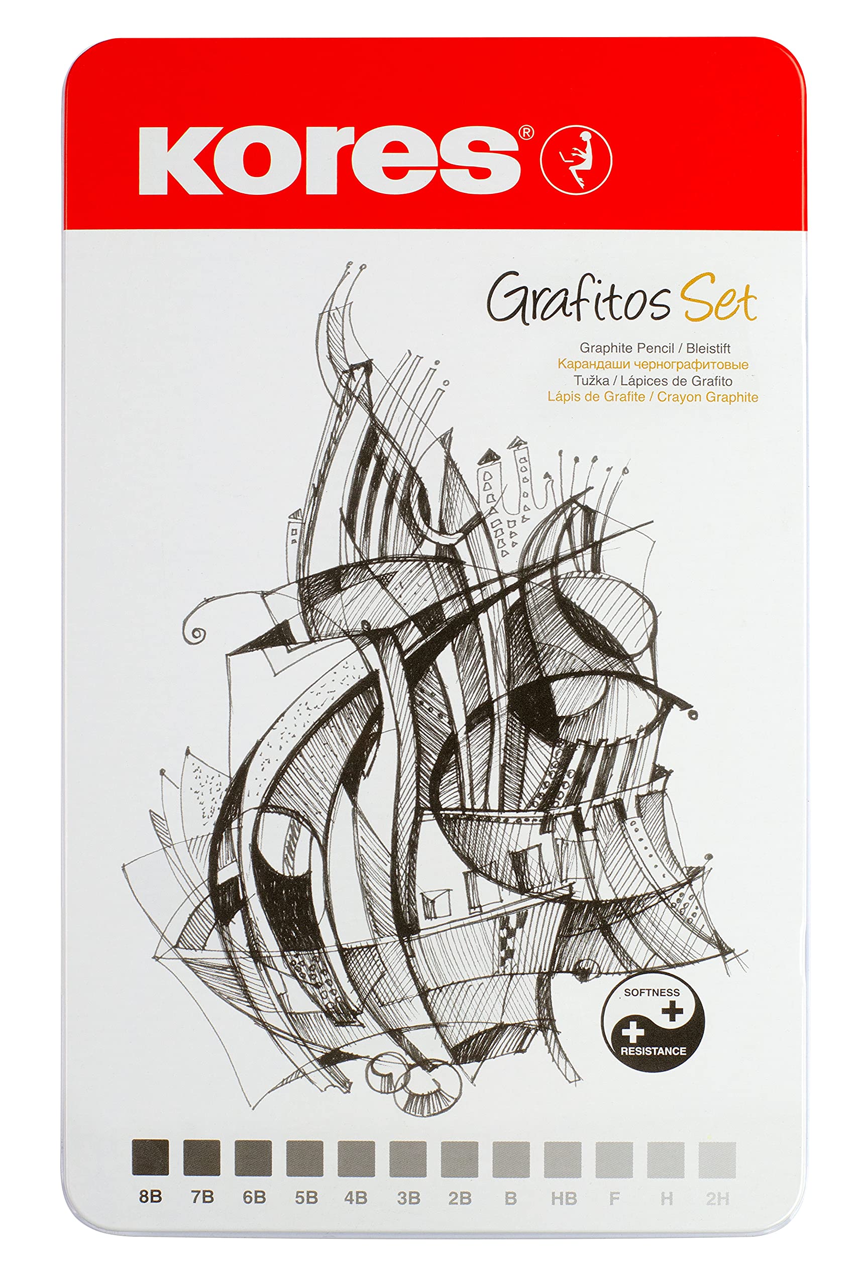 kores-grafitos-art-set-12-zeichenbleistifte-in-metallbox image 4