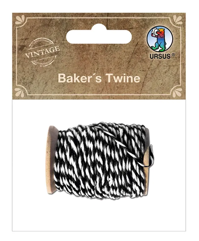 ursus-bakers-twine-baumwollgarn-schwarz-wei-10-m-auf-holzspule image 1