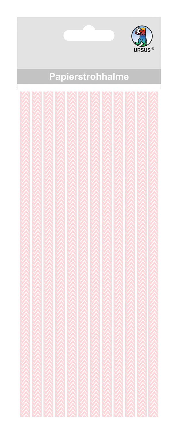 ursus-56750015-papierstrohhalme-chevron-rosa-s-19-5-cm-24-st-ck image 1