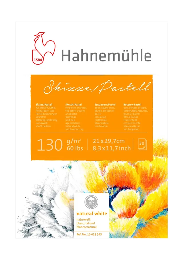 hahnem-hle-skizze-pastell-block-din-a4-130-g-100-hadern-30-blatt-rau image 1