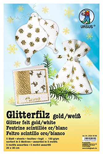 ursus-glitter-filz-gold-wei-20-x-30-cm-150-g-qm-5-bogen image 4