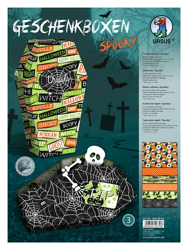 ursus-5060003-geschenkbox-spooky-6-boxen-aus-fotokarton-300-g-qm-mit-12-paper-ta image 1
