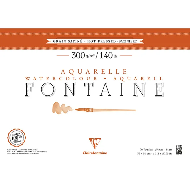 clairefontaine-fontaine-satin-aquarellblock-300g-36-x-51-cm-20-blatt-wei image 1