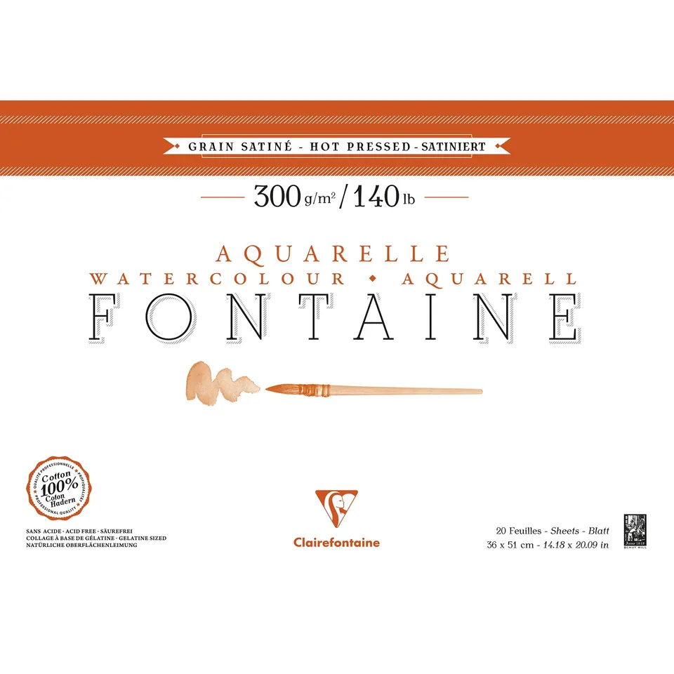 clairefontaine-fontaine-satin-aquarellblock-300g-36-x-51-cm-20-blatt-wei image 1