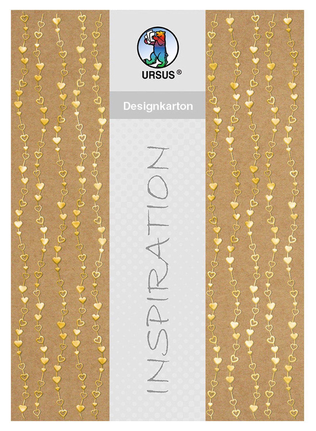 ursus-62384603f-designkarton-selection-herzen-gold-din-a4-250-g-qm-25-blatt-kraf image 1