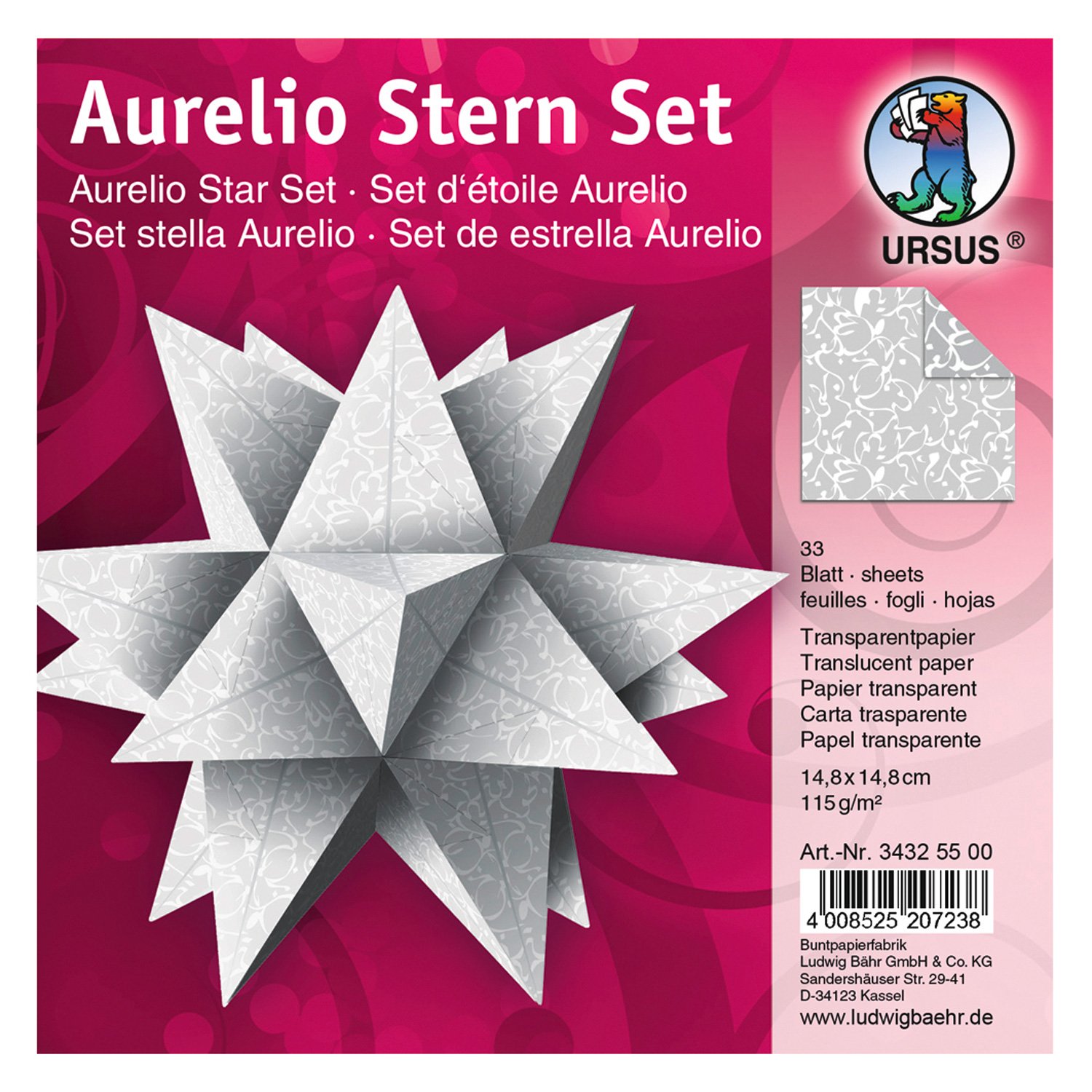 ursus-34325500-faltbl-tter-aurelio-stern-orient-grau-33-blatt-14-8-x-14-8-cm image 1