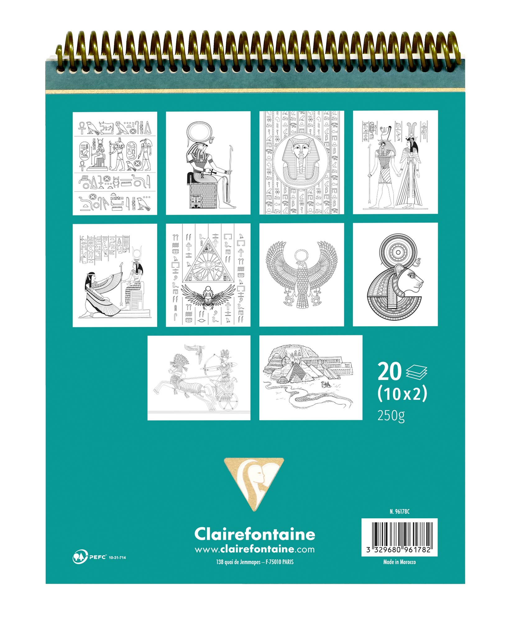 clairefontaine-96178c-ausmalblock-erwachsene-25x20cm-gypten-20-blatt-250g image 2