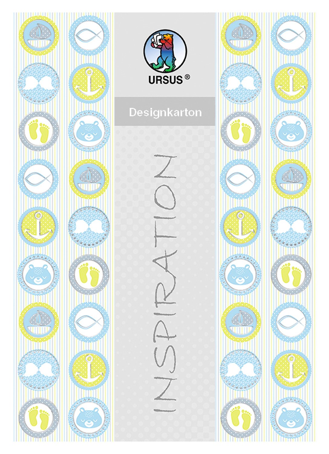ursus-62364601f-designkarton-meine-taufe-jungen-din-a4-200-g-qm-25-blatt-silber- image 1