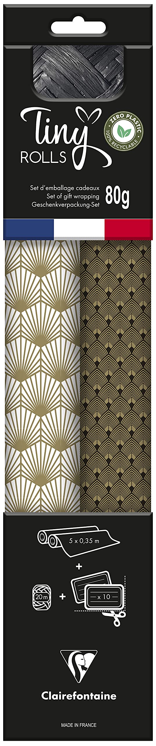 clairefontaine-tiny-rolls-geschenkpapier-set-kraft-wei-schwarz-mit-band-und-etik image 8