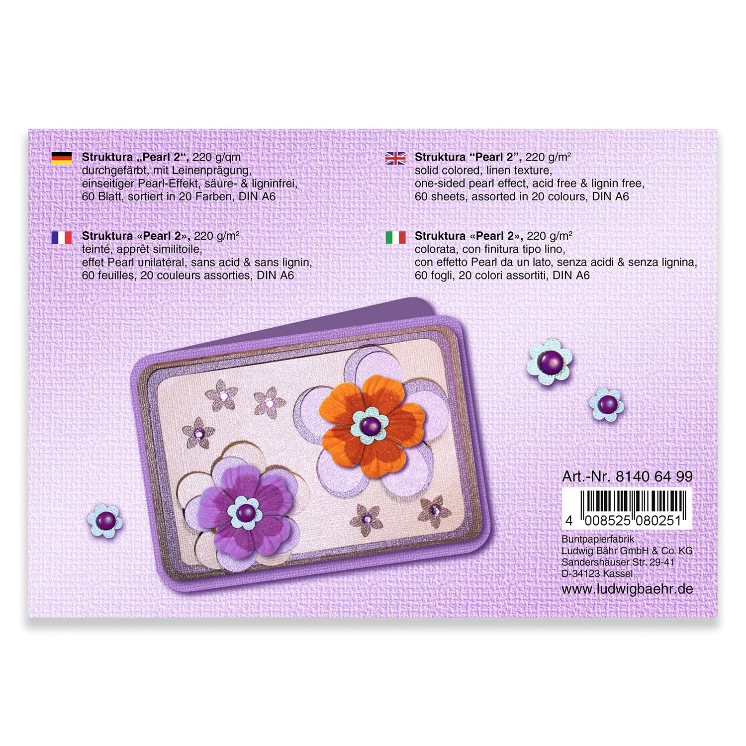 ursus-81406499-bastelblock-struktura-pearl-2-farbmix-a6-220g image 3
