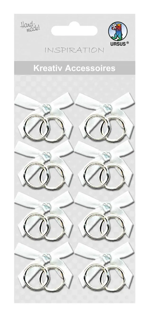 ursus-kreativ-accessoires-hochzeitsringe-mit-schleife-silber-8-st-ck-selbstklebe image 1