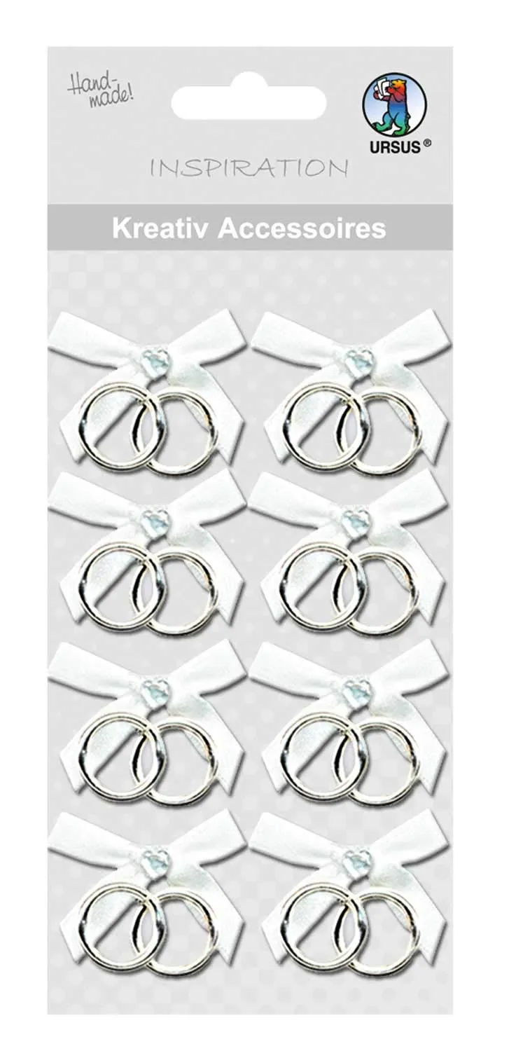ursus-kreativ-accessoires-hochzeitsringe-mit-schleife-silber-8-st-ck-selbstklebe image 1