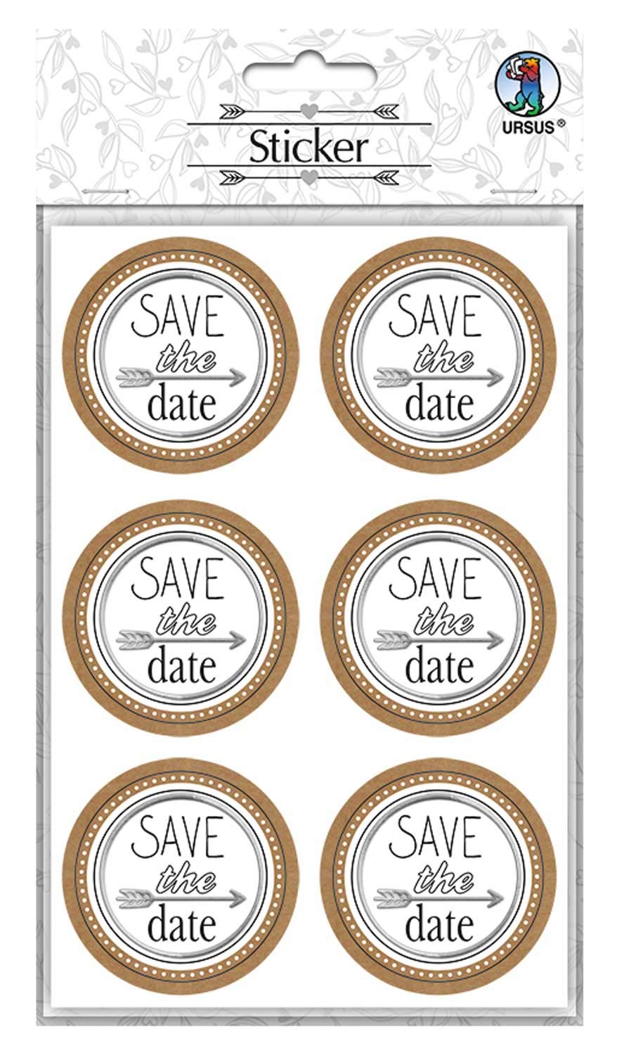 ursus-59530005f-sticker-hochzeit-save-the-date-24-st-ck-4-8-cm image 1