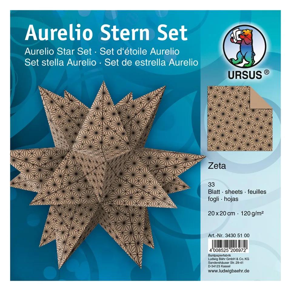 ursus-aurelio-stern-zeta-faltbl-tter-200-x-200-mm-braun-schwarz image 1