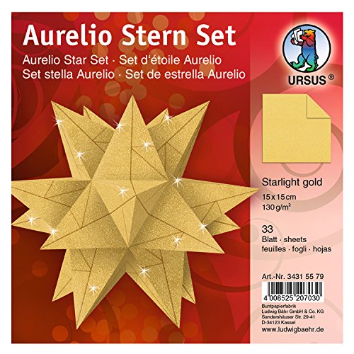ursus-aurelio-stern-starlight-faltbl-tter-set-gold-matt-15x15-cm image 4