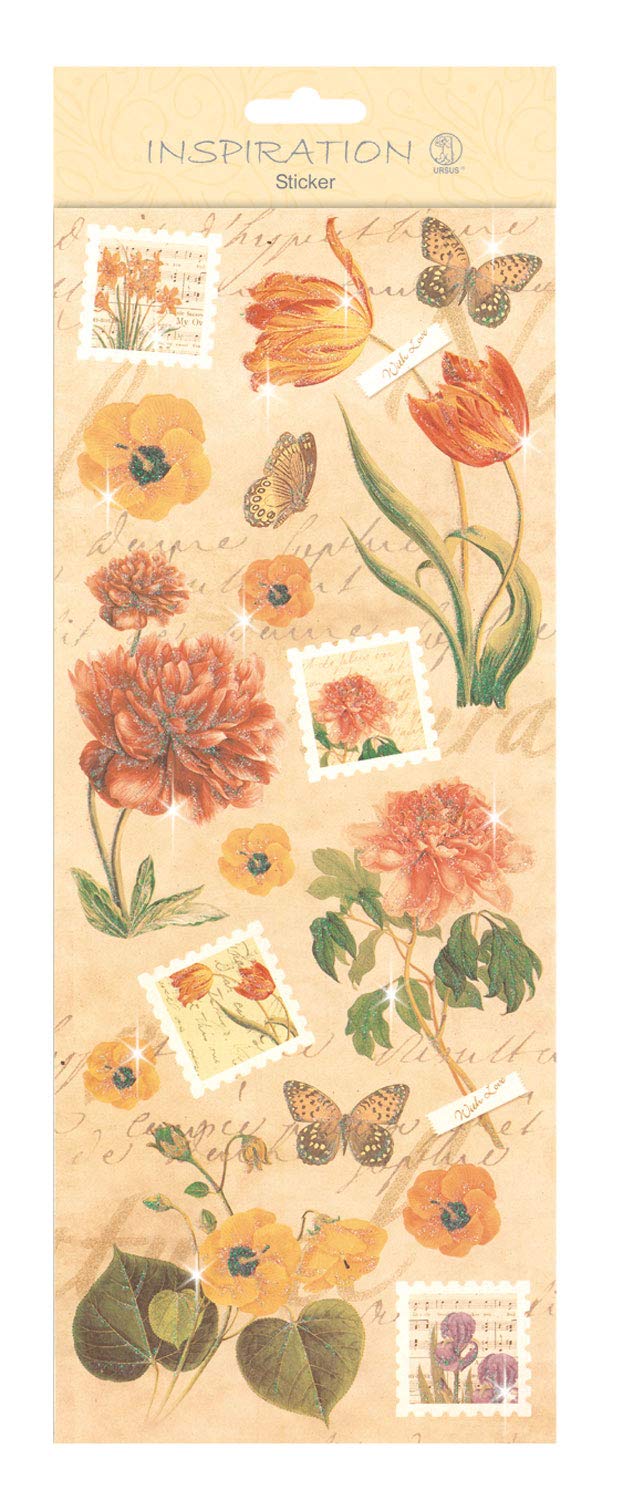 ursus-59700003-flat-sticker-flowers-beige-flache-sticker-12-4-x-30-4-cm image 1