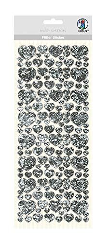 ursus-59480001-flitter-sticker-herz-silber-12-x-29-cm-selbstklebend image 2
