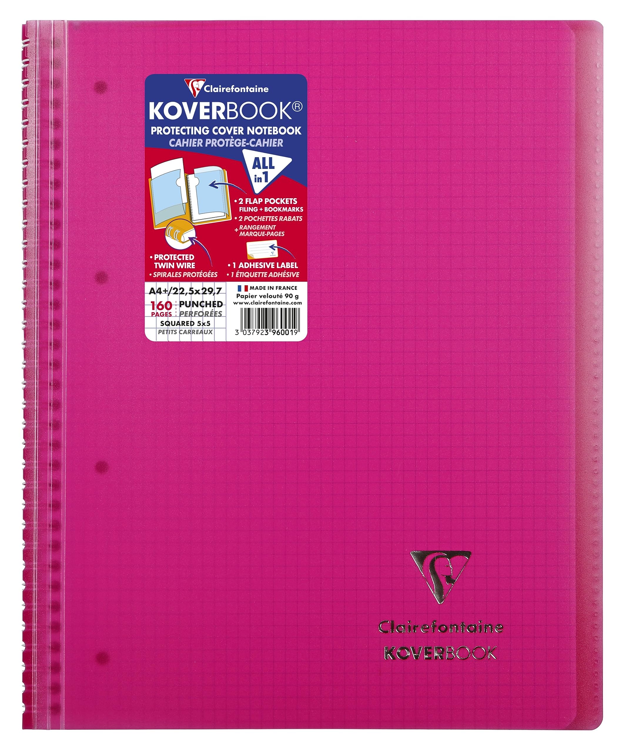clairefontaine-koverbook-collegeblock-din-a4-kariert-80-blatt-90g-mit-pp-einband image 8