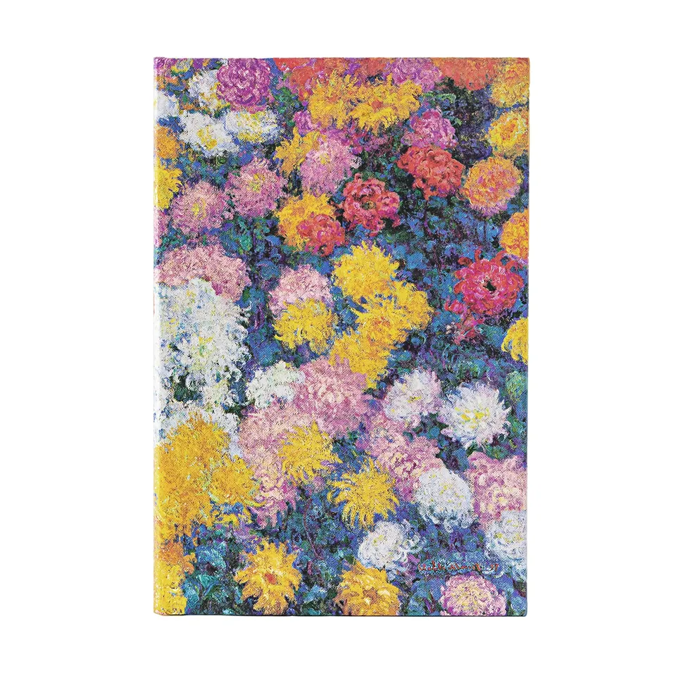 paperblanks-monet-s-chrysanthemums-midi-notizbuch-hardcover-liniert-mit-elastikb image 1