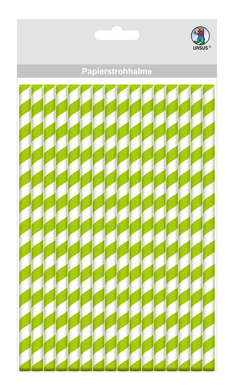 ursus-56750006-papierstrohhalme-streifen-gr-n-s-19-5-cm-24-st-ck image 1