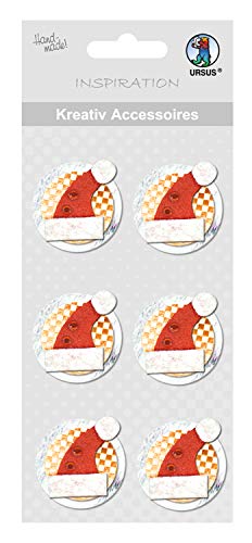 ursus-564000165-kreativ-accessoires-weihnachtsm-tze-selbstklebend-6-st-ck image 3