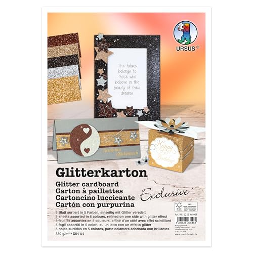 ursus-glitterkarton-traditional-6211-46-99f-din-a4-330-g-m-5-blatt-5-farben image 8
