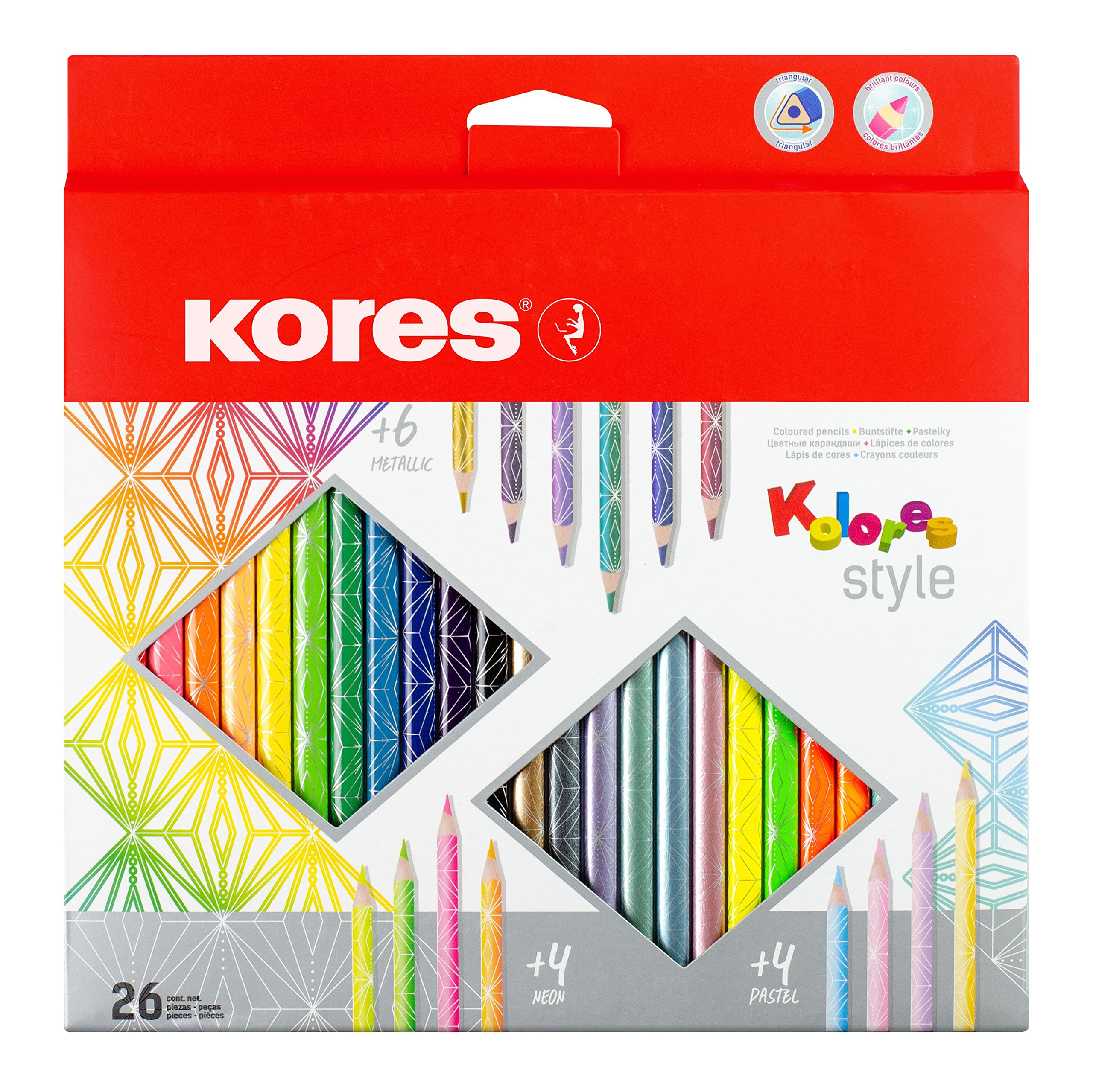 kores-kolores-style-buntstifte-26-farben-metallic-neon-pastell-bb93320 image 1