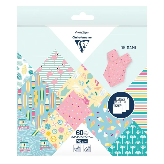 clairefontaine-goldline-origamipapier-set-60-blatt-70g-in-3-formaten image 1