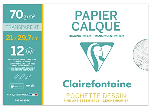 clairefontaine-96852c-transparentpapier-mappe-a4-12-blatt-70-75g-transparent image 7