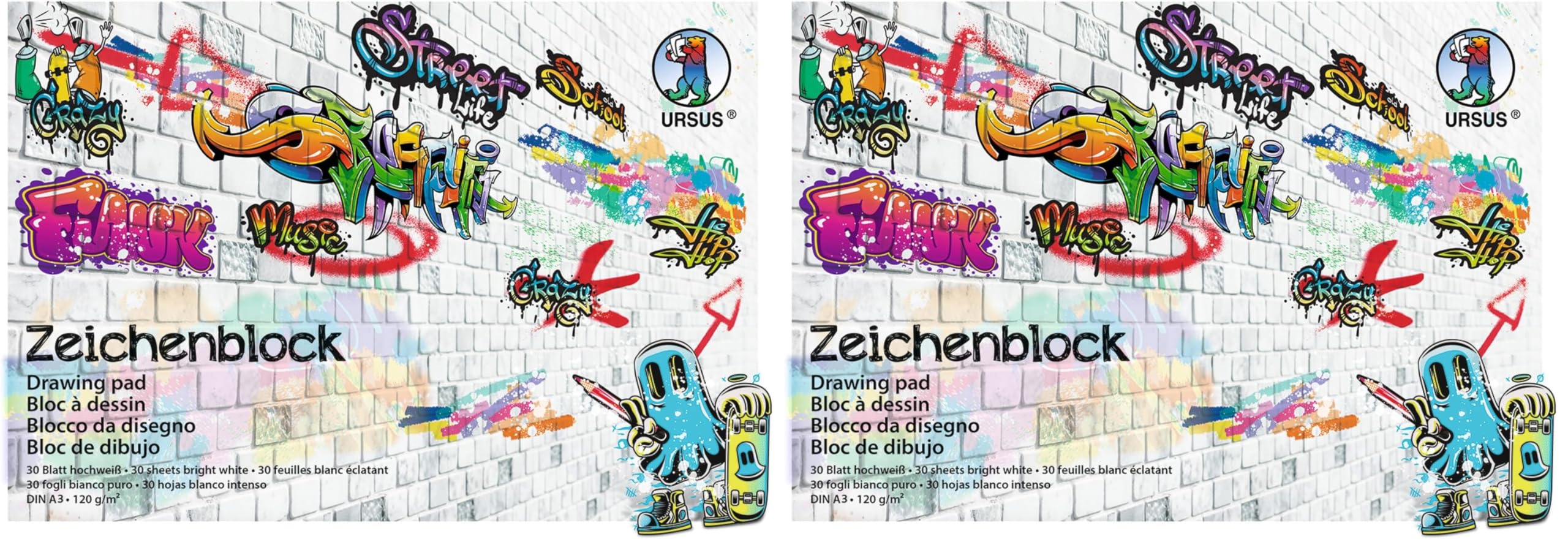 ursus-4864600-zeichenblock-street-art-din-a4-120-g-qm-30-blatt-hochwei image 2
