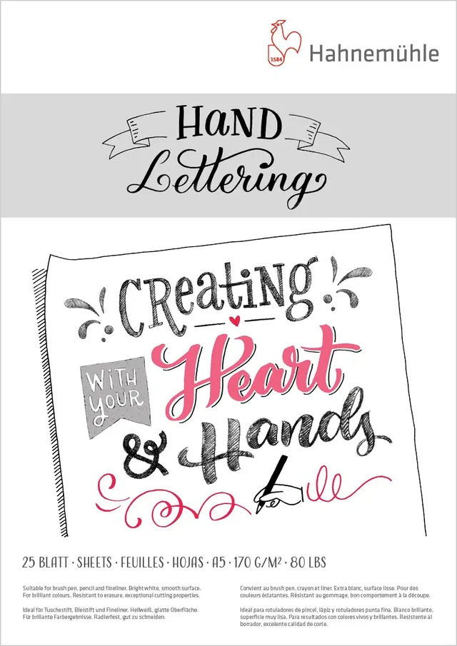 hahnem-hle-hand-lettering-block-din-a4-170g-m-25-blatt image 1