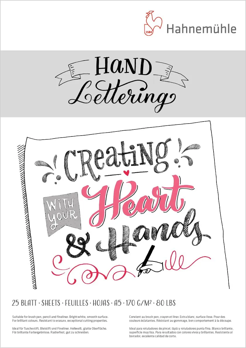 hahnem-hle-hand-lettering-block-din-a4-170g-m-25-blatt image 1