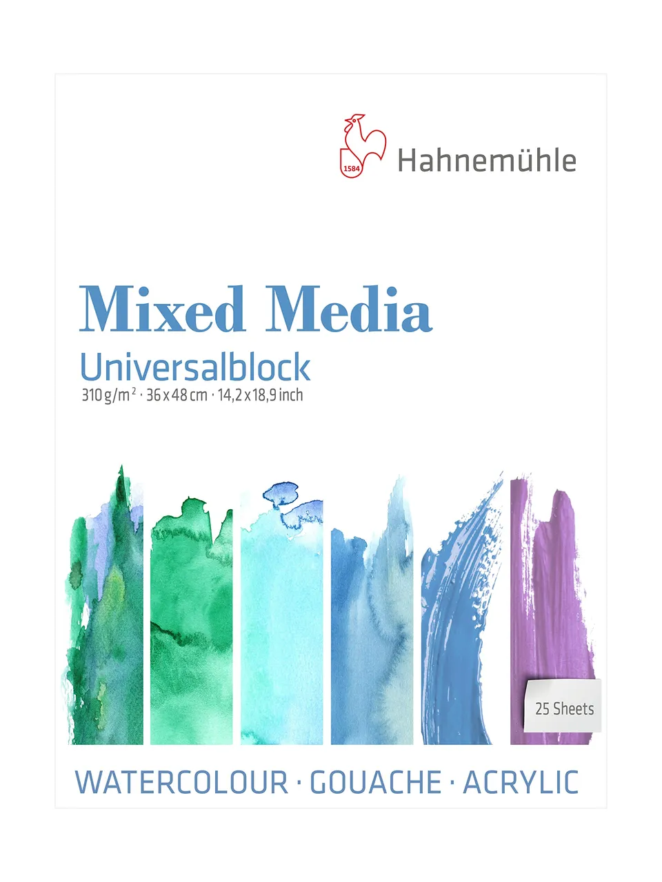hahnem-hle-mixed-media-universalblock-310-g-m-36x48-cm-feink-rnig-naturwei image 1