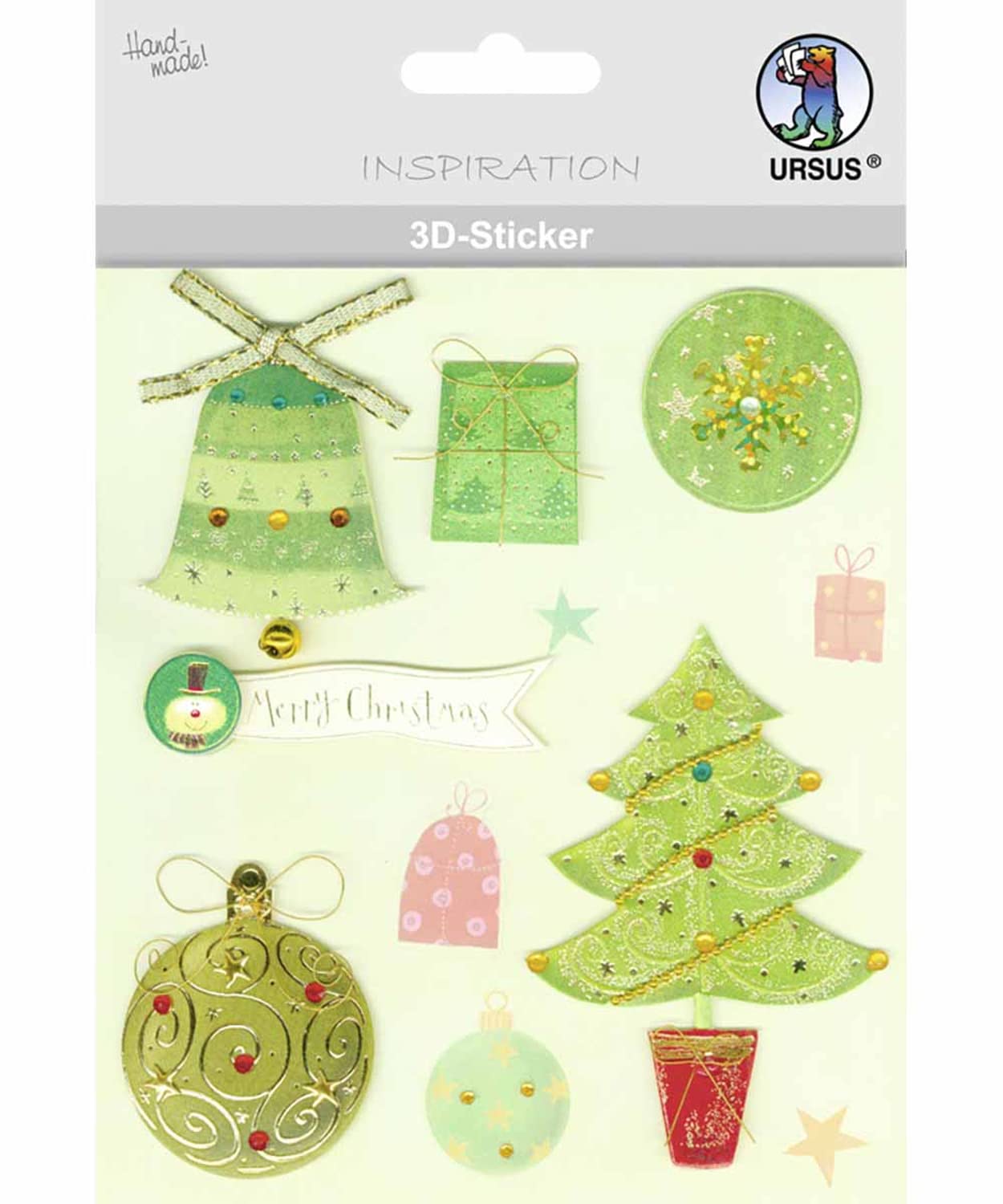 ursus-56330010-3d-sticker-set-christmas-7-bogen-selbstklebend image 3